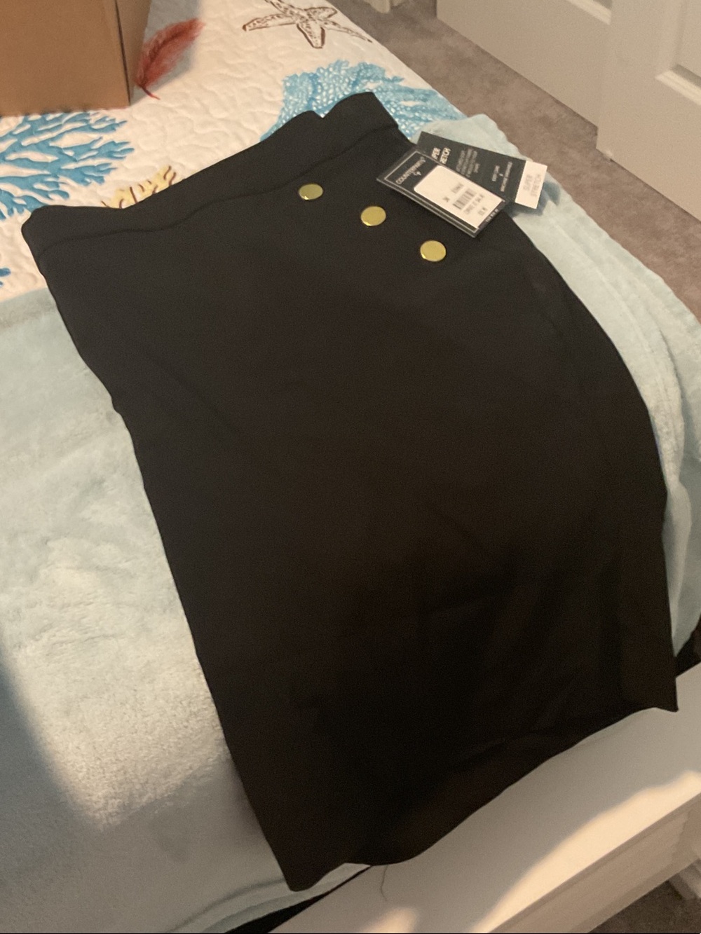 Counterparts Black High-Rise Shorts with Gold Buttons